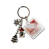 Acrylic Photo Keyring With Snowflake Charm New