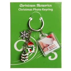 Acrylic Photo Keyring With Snowflake Charm New