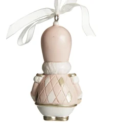 Adorable Pink Rocking Horse and Nutcracker Christmas Decoration - Set of 2 Cheap