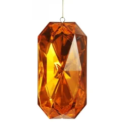 Amber Emerald Cut Gem Christmas Hanging Decoration Discount