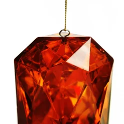 Amber Emerald Cut Gem Christmas Hanging Decoration Discount