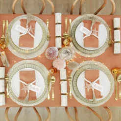 Antique Champagne Wicker Pattern Christmas Charger Plate Flash Sale