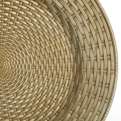 Antique Champagne Wicker Pattern Christmas Charger Plate Flash Sale