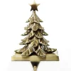 Antique Gold 3D Tree Christmas Stocking Hanger Cheap
