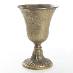 Antique Gold Metal Tall Vase Table Centrepiece New