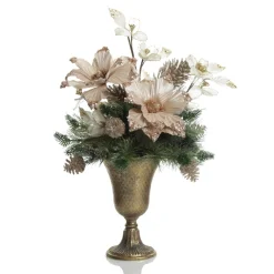 Antique Gold Metal Tall Vase Table Centrepiece New