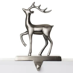 Antique Silver 3D Reindeer Christmas Stocking Hanger Outlet
