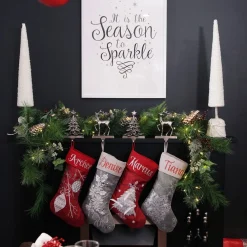 Antique Silver 3D Reindeer Christmas Stocking Hanger Outlet