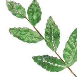 Apple Green Leaf Spray with Silver Sequins Flash Sale