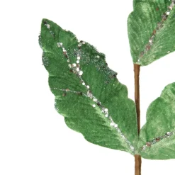 Apple Green Leaf Spray with Silver Sequins Flash Sale