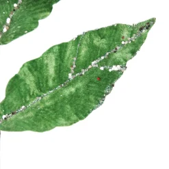 Apple Green Leaf Spray with Silver Sequins Flash Sale