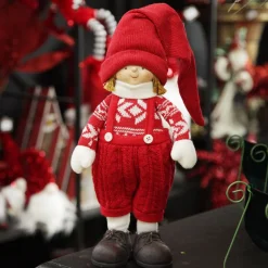 Astrid Cute Christmas Dress up Ornament in Red Overalls New