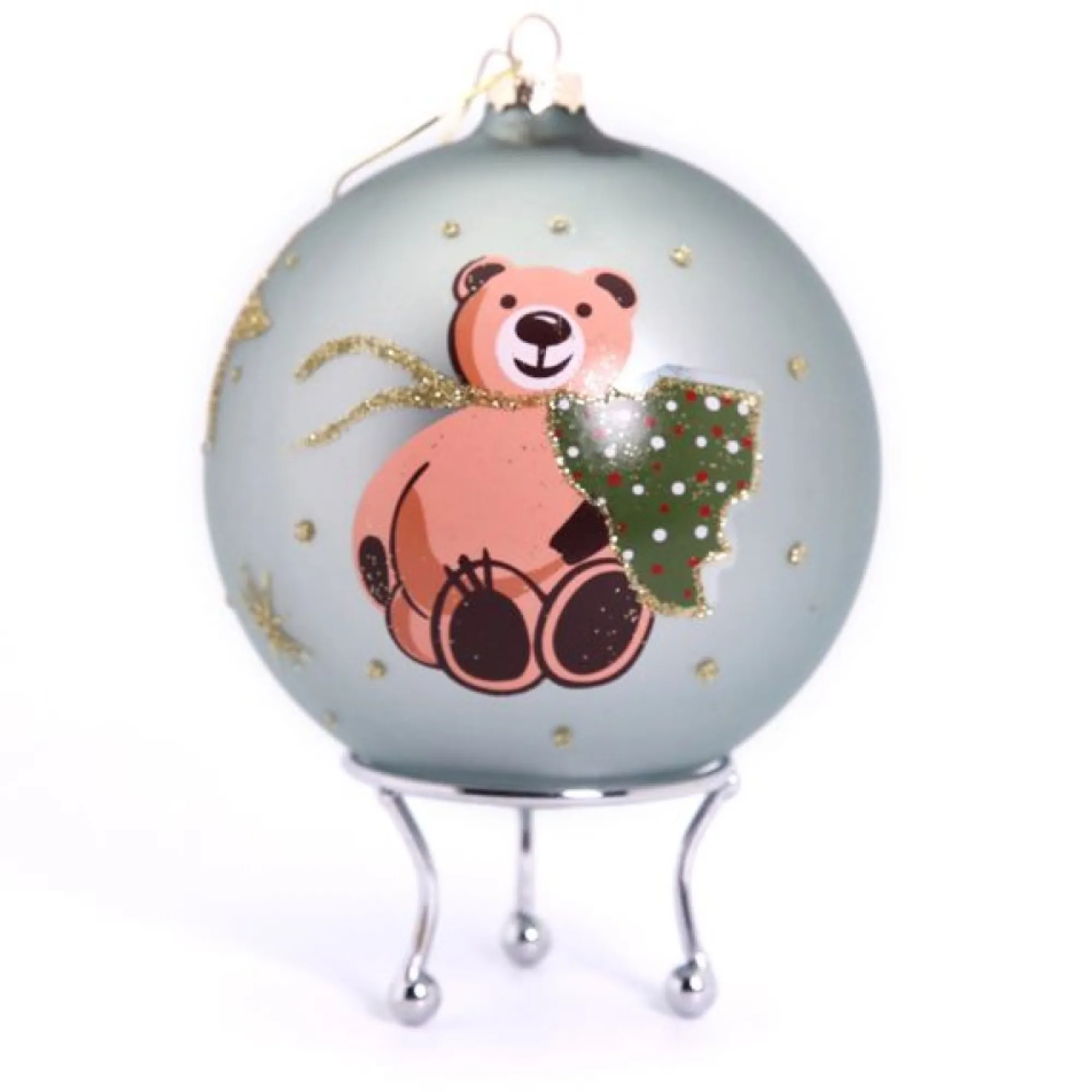 Baby Blue Christmas Bear with Tree Bauble Online