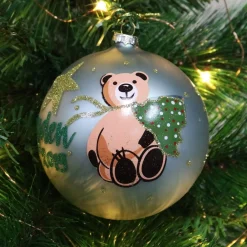 Baby Blue Christmas Bear with Tree Bauble Online