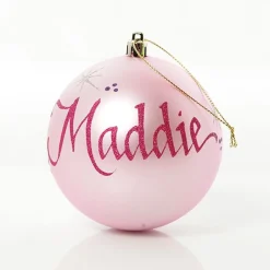 Baby Pink First Christmas Personalised Bauble New