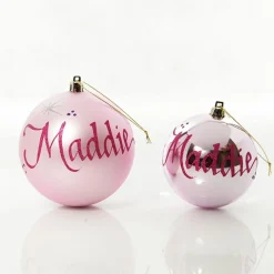 Baby Pink First Christmas Personalised Bauble New