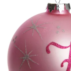 Baby Pink Glass Personalised Christmas Bauble Shop