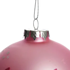 Baby Pink Glass Personalised Christmas Bauble Shop