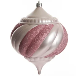 Baby Pink Glitter Swirl Christmas Onion Bauble Sale