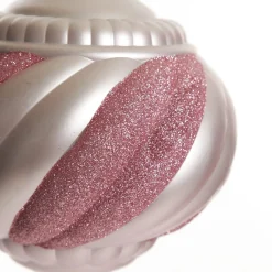 Baby Pink Glitter Swirl Christmas Onion Bauble Sale