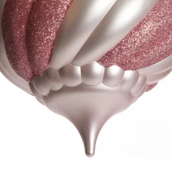 Baby Pink Glitter Swirl Christmas Onion Bauble Sale
