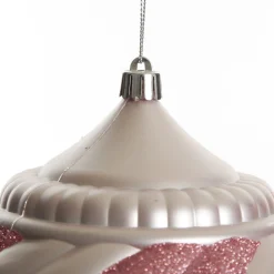 Baby Pink Glitter Swirl Christmas Onion Bauble Sale