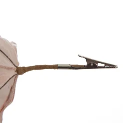 Baby Pink Velvet Magnolia Flower Clip with Jewel Centre and Sequin Tips Hot