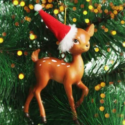 Bambi with Santa Hat Hanging Christmas Decoration Flash Sale