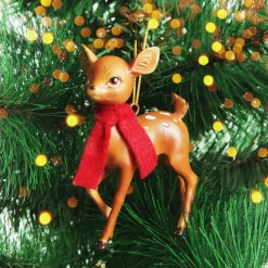 Bambi with Scarf Hanging Christmas Decoration Hot