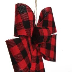 Black and Red Gingham Check Bow Store