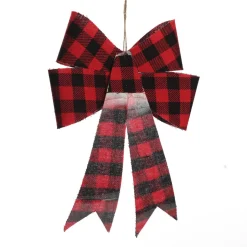 Black and Red Gingham Check Bow Store
