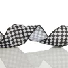 Black and White Buffalo Check Wired Ribbon - 6.5cm Best Sale