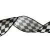 Black and White Harlequin Diamond Pattern Wired Ribbon - 6.5cm Best