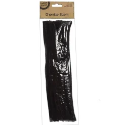 Black Chenille Stem Pipe Cleaners - Pack of 50 Outlet