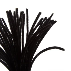 Black Chenille Stem Pipe Cleaners - Pack of 50 Outlet