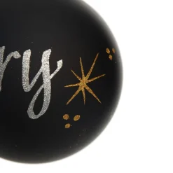 Black Glass Personalised Christmas Bauble Sale