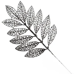 Black Glitter Mesh Leaf Pick - Set of 2 Hot