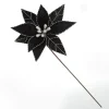 Black Poinsettia Flower Stem with Twine Trim Shop