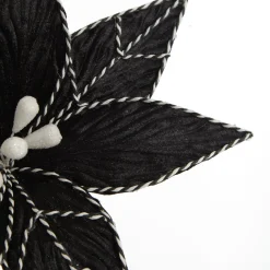 Black Poinsettia Flower Stem with Twine Trim Shop