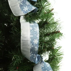 Blue and Silver Snowflake Deluxe Tree Topper Bow with Streamers Sale