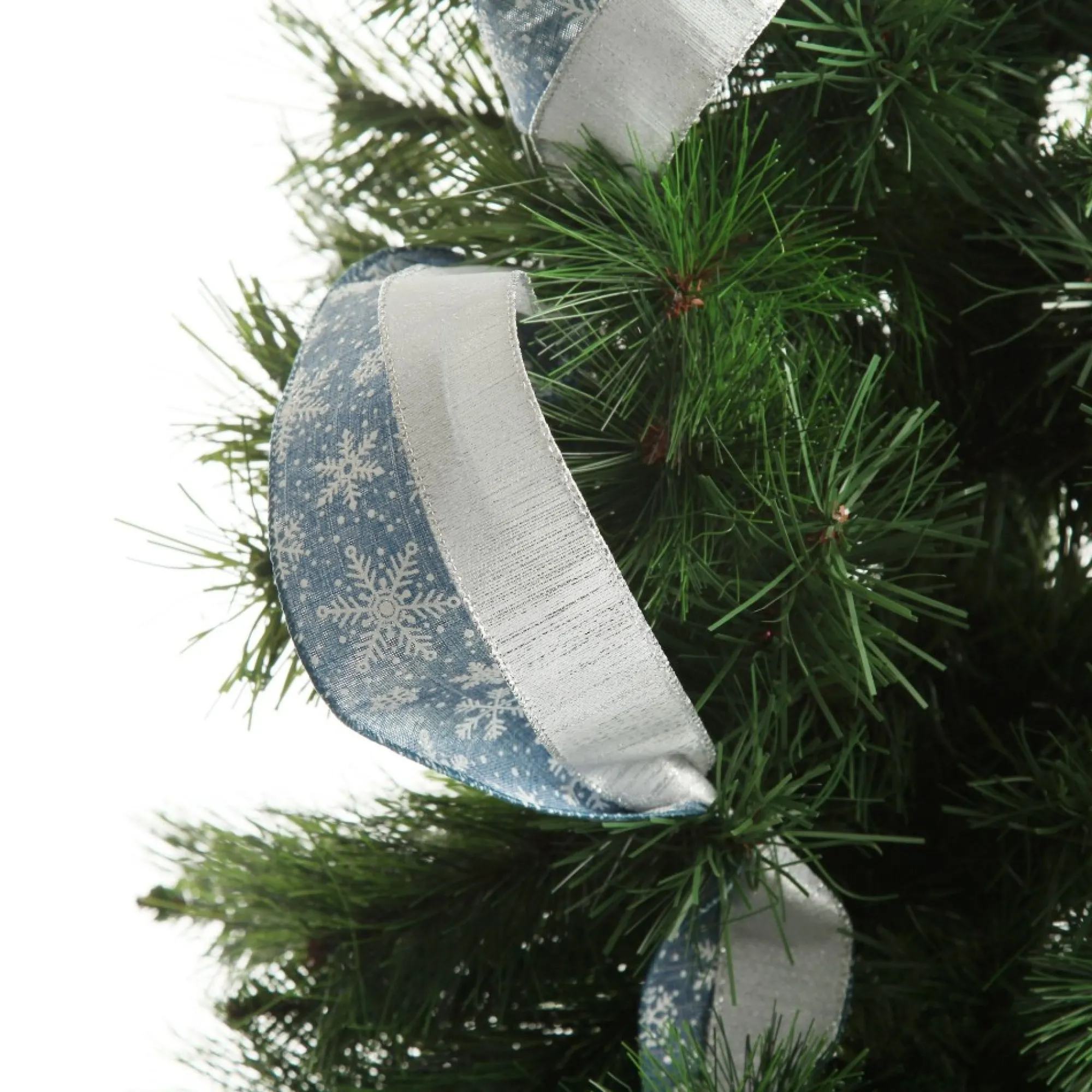 Blue and Silver Snowflake Deluxe Tree Topper Bow with Streamers Sale