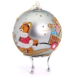 Blue Christmas Bear with Cart Bauble Flash Sale