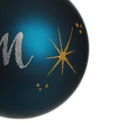 Blue Glass Personalised Christmas Bauble Discount