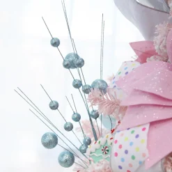 Blue Glitter Ball Spray Pick New