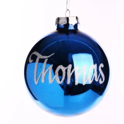 Blue Love Hearts Christmas Bauble Online