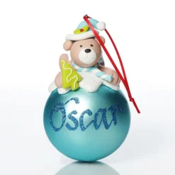 Blue Teddy Christmas Character Bauble Best