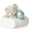 Blue Teddy with Blanket and Bauble Gift Pack Fashion