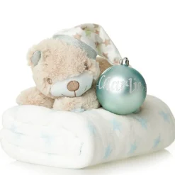 Blue Teddy with Blanket and Bauble Gift Pack Fashion