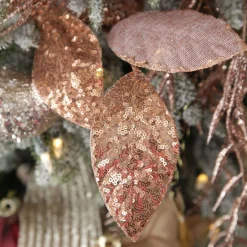 Blush Mixed Leaf Burlap Sequin Spray Shop