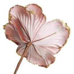 Blush Velvet Magnolia Flower with Gold Sequin Tips Hot